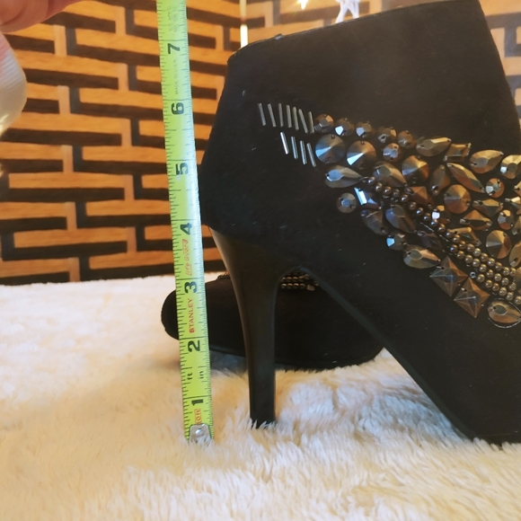 NWOT Suede Studded Stiletto Boots - Picture 3 of 13